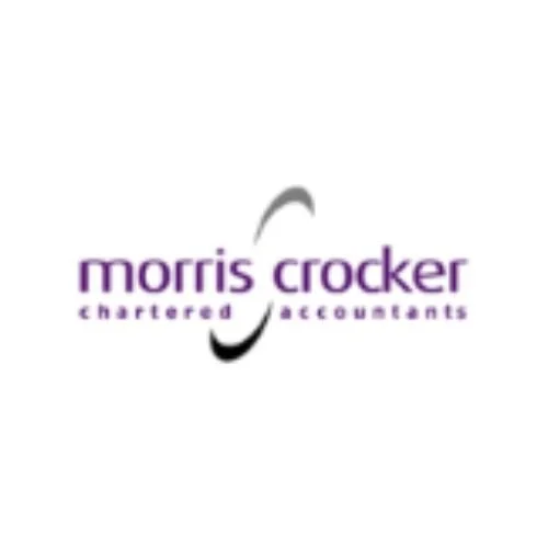 Logo of Morris Crocker Chartered Accountants with purple text and a curved line design.
