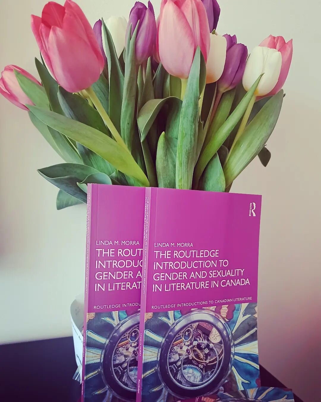 At last, the @Routledge Introduction to Gender and Sexuality in Literature in Canada is out and hot off the press, with lovely and celebratory tulips by @drjenandrews ....a big shout put to @lorraine.york.37 and @robertlecker who were mainstays as I 