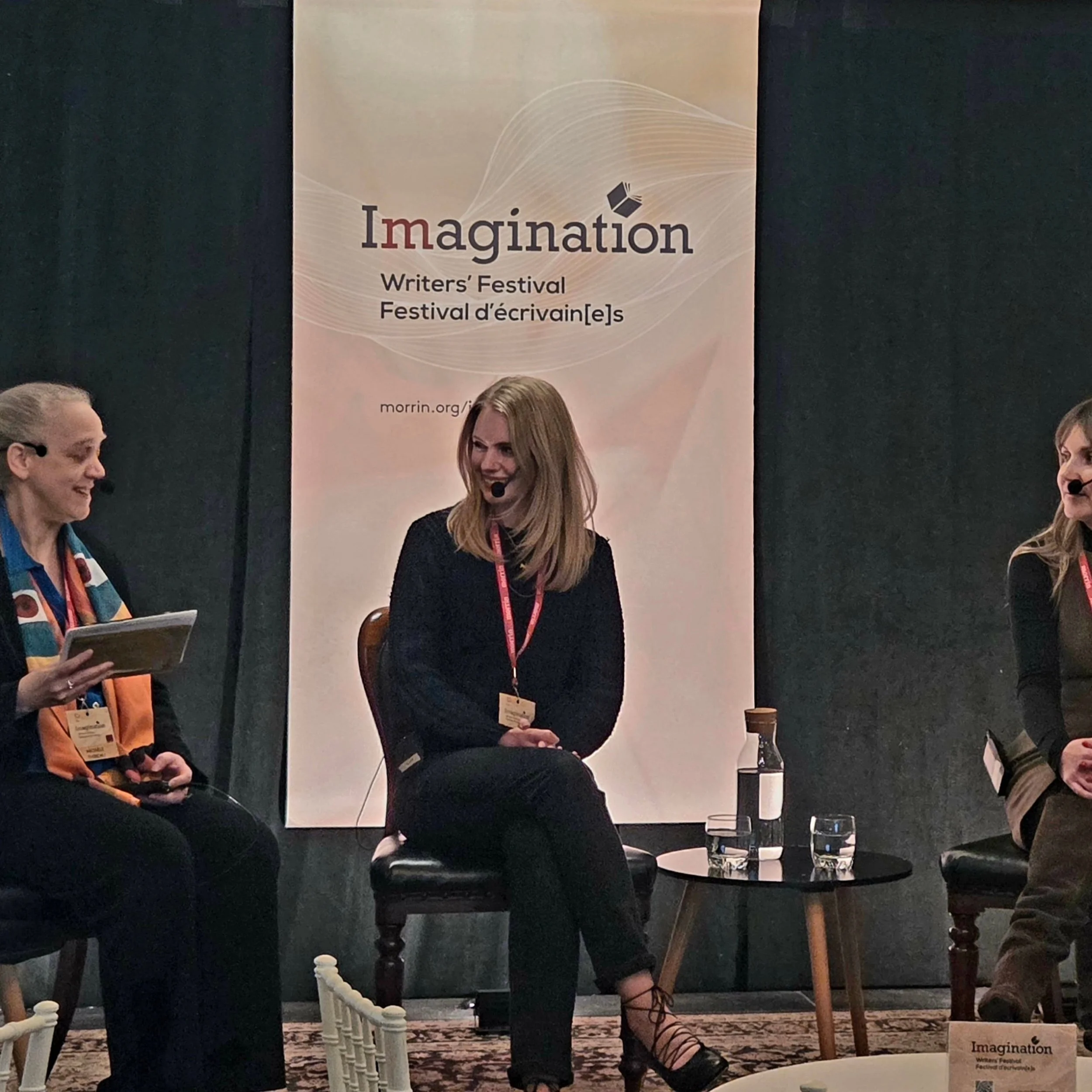 @morrincentre #imaginationwritersfestival with @suzykrause and @msevav - a delightful panel on #facingtheunknown 

@gettinglitwithlinda 
#GettingLitWithLinda 
#GLWL 
#canadianwriting
