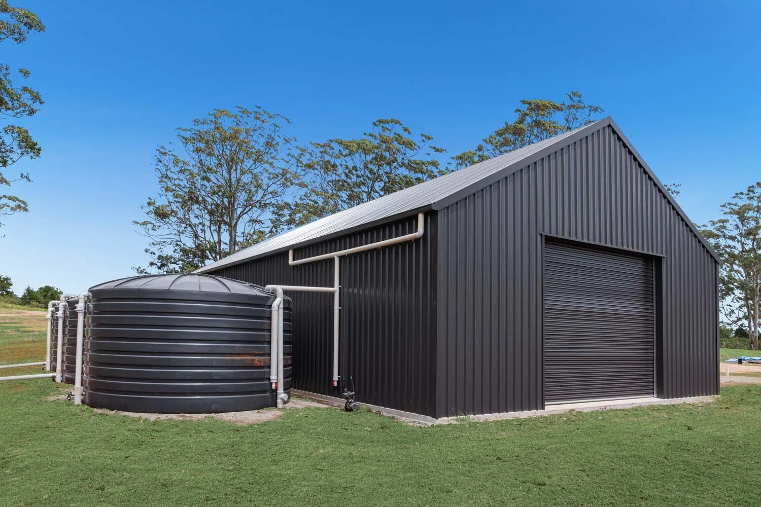 shed with water tanks