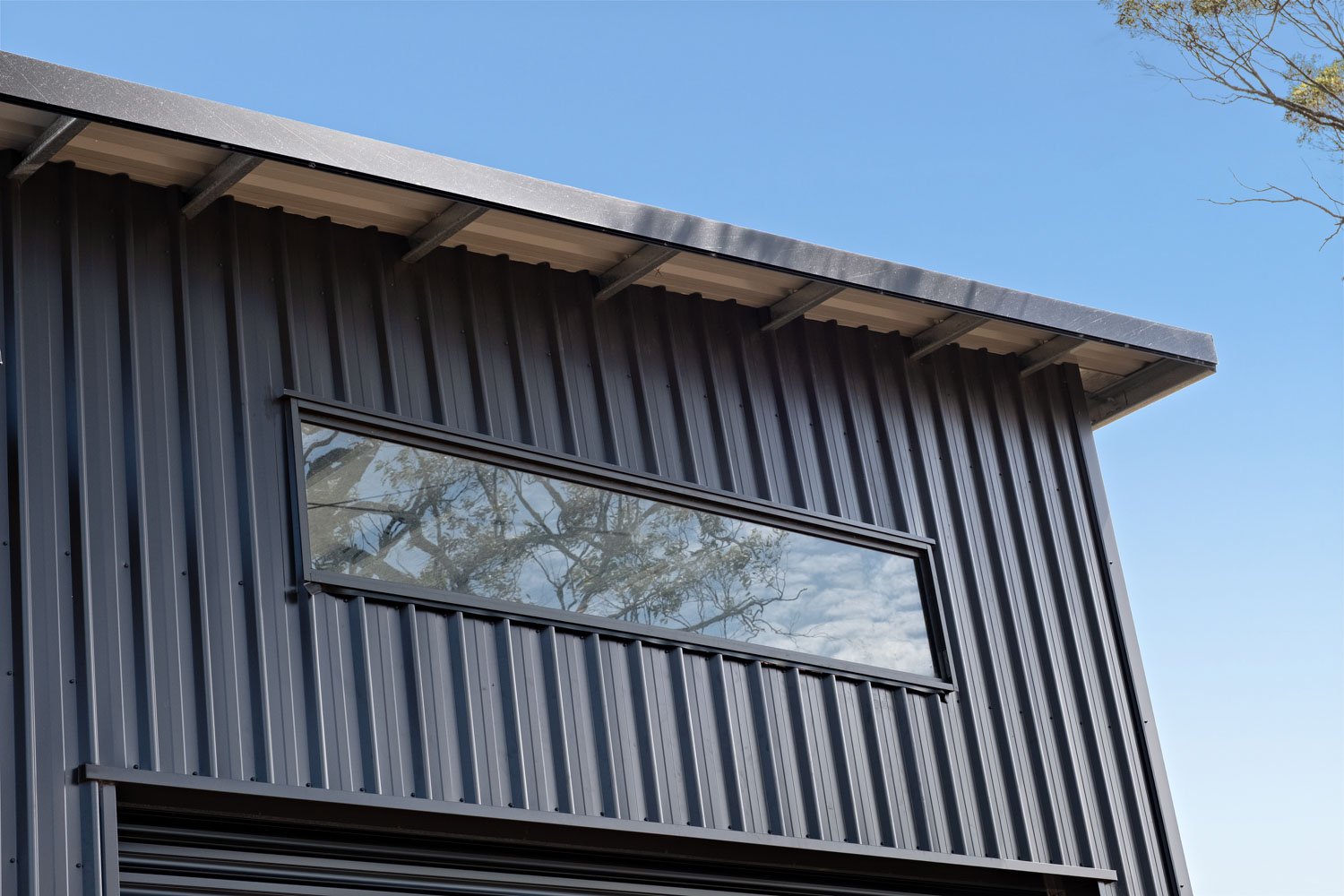 shed with bluescope steel frame