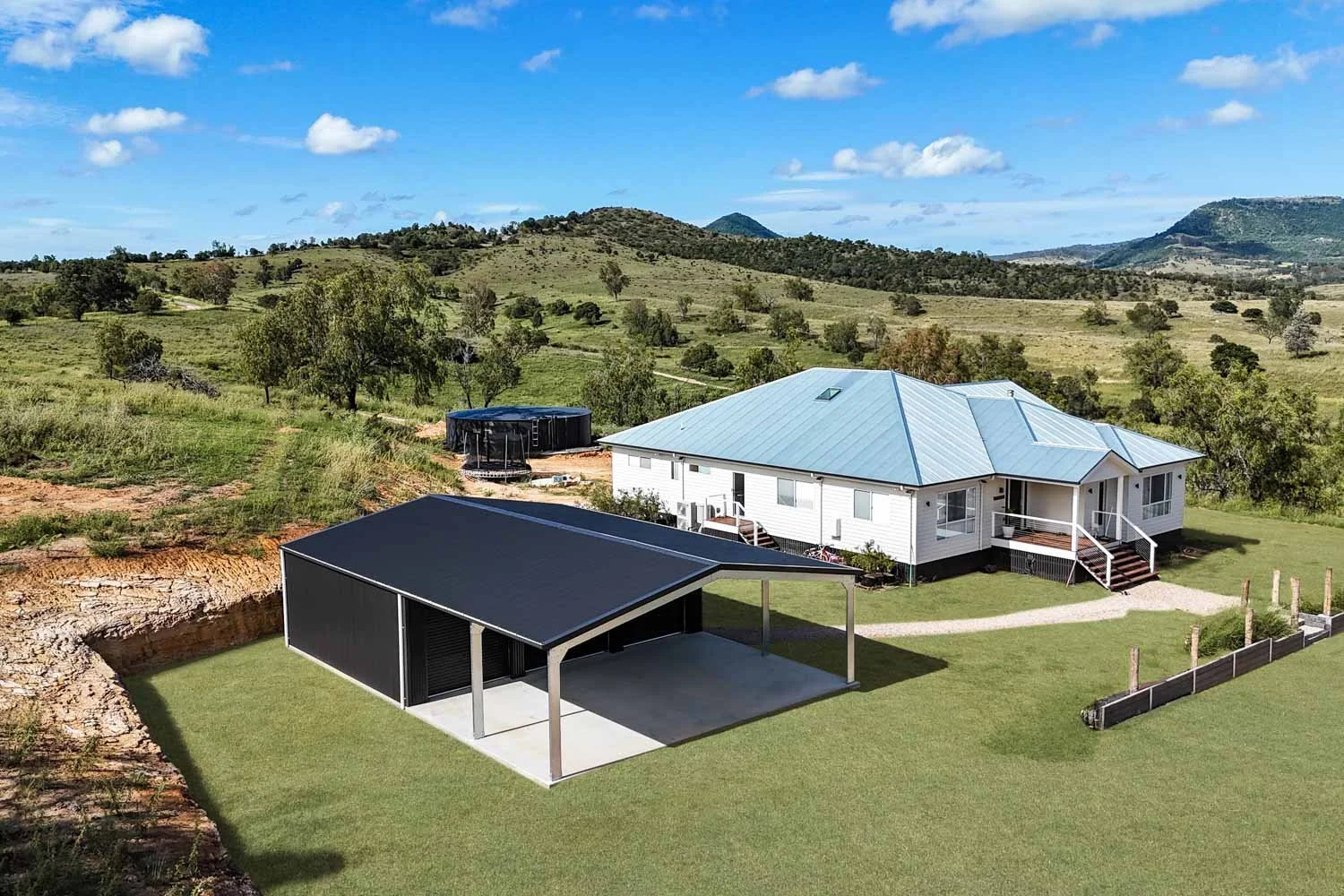 rural acreage shed on large block