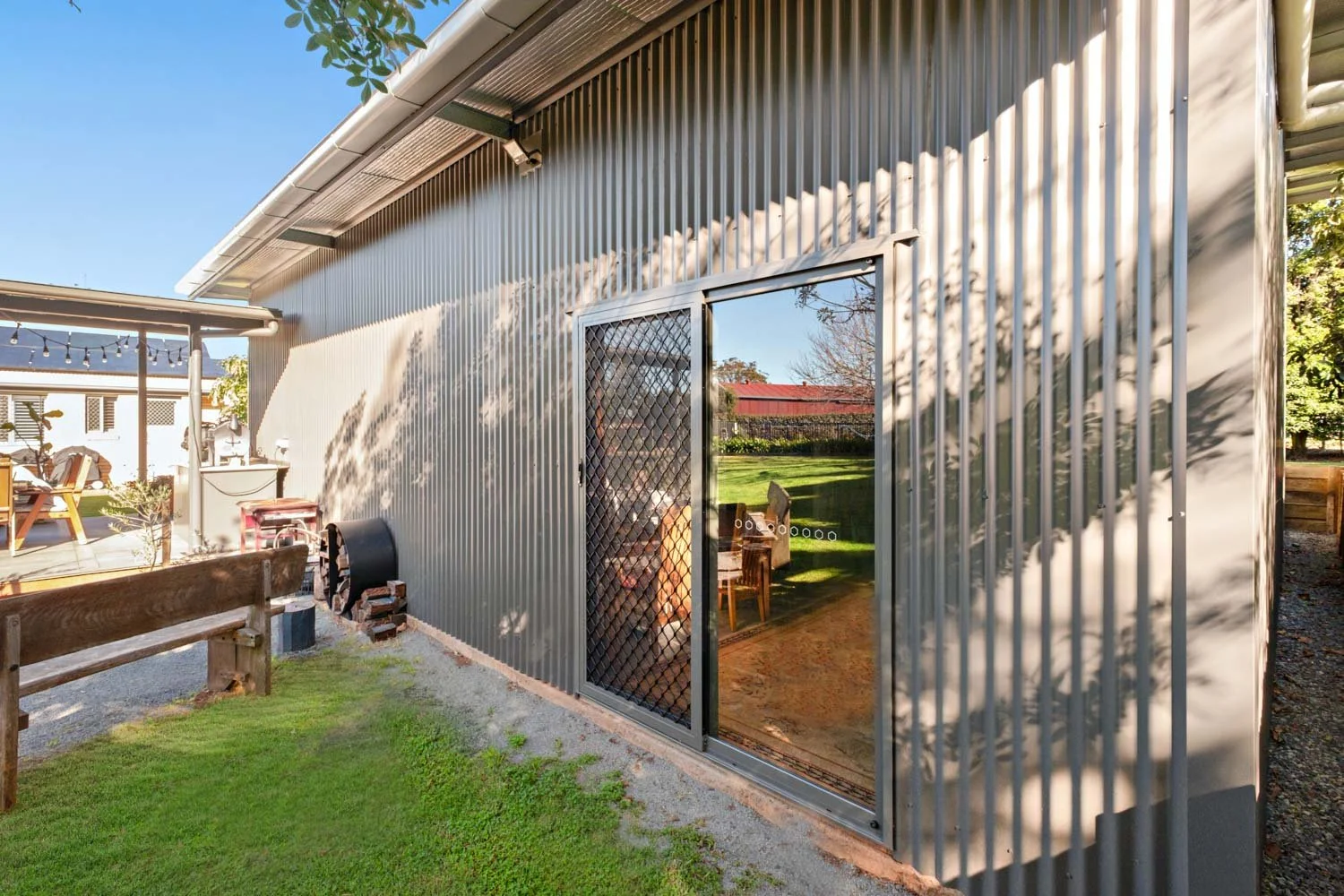 sliding glass door shed