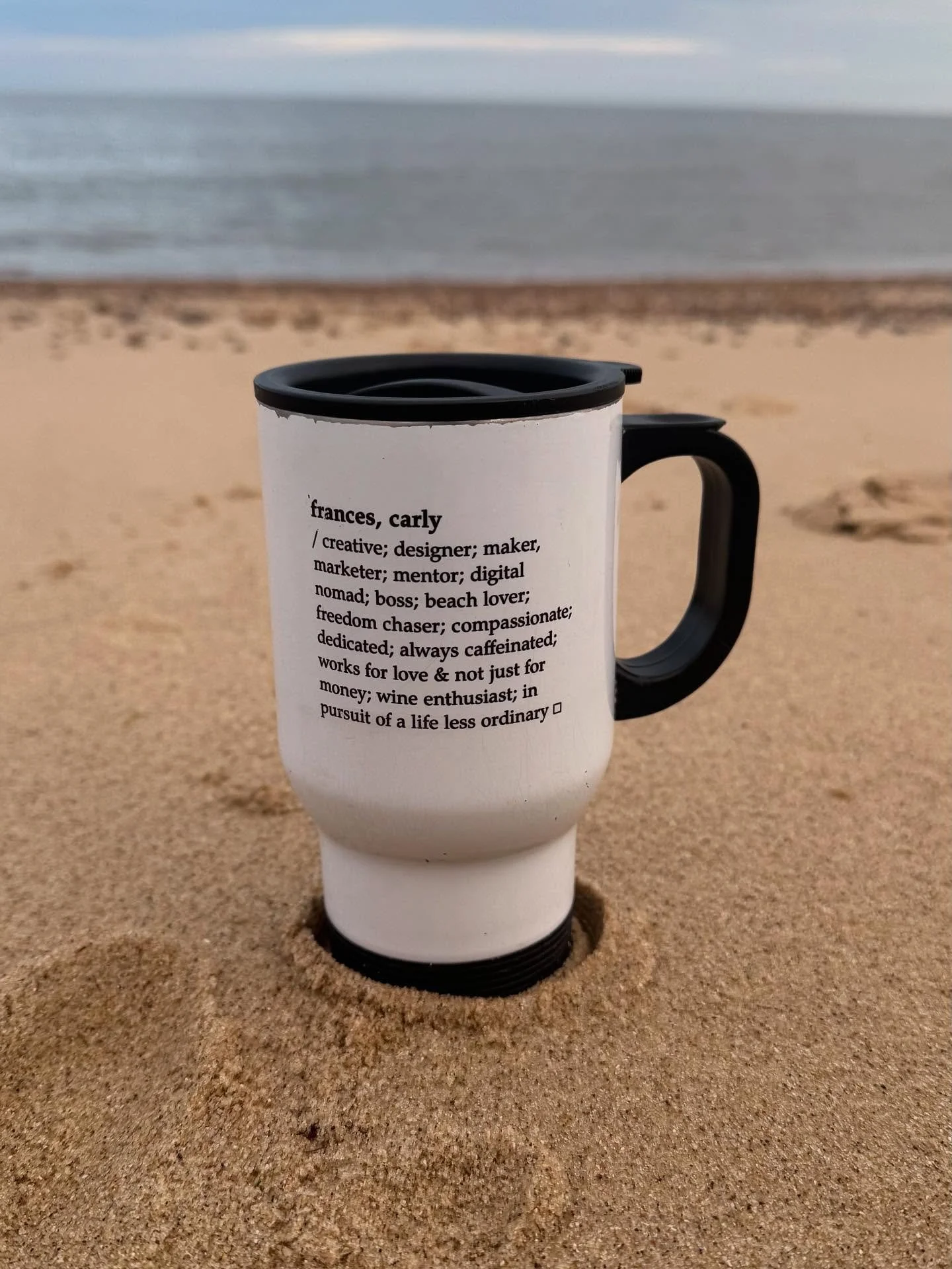 A BIT ABOUT ME 

One of my favourite items ever - this travel mug I&rsquo;ve had for at least 10 years and I always get asked about it when I&rsquo;m out and about. I&rsquo;m pretty much exactly what it says on the tin 😂

&ldquo;creative, designer, 