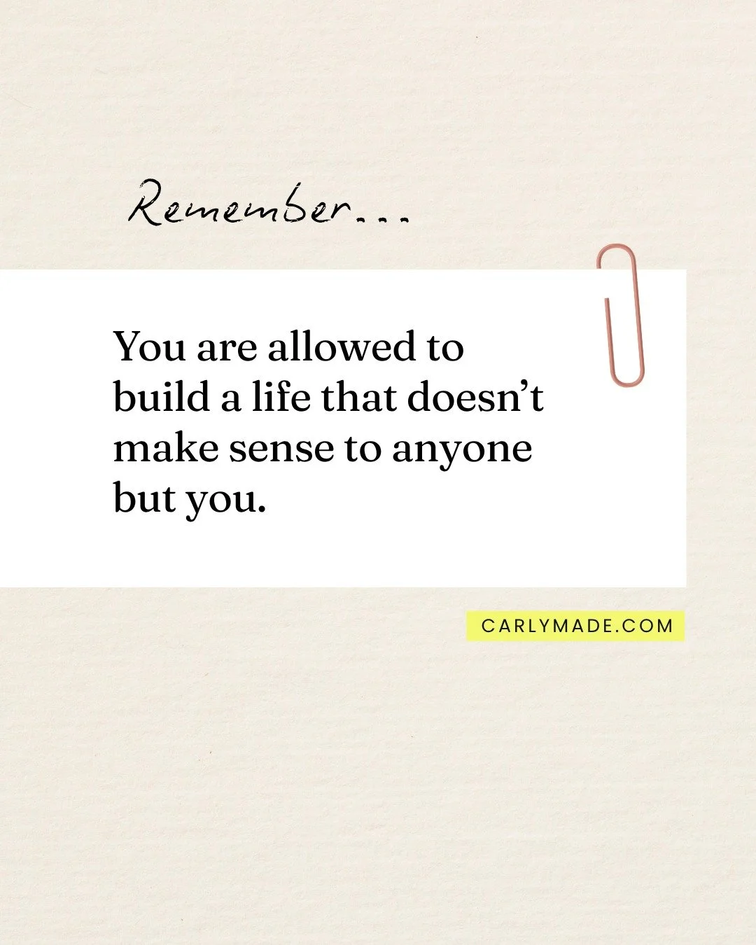 We don&rsquo;t all want the same life. Your version might include different work, fewer possessions or a completely different way of raising your family. Other people don&rsquo;t have to understand every choice. You&rsquo;re the one who has to live w