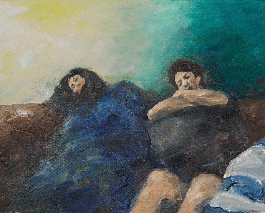 soultown_while watching a movie  oil on canvas , 10 x 8"