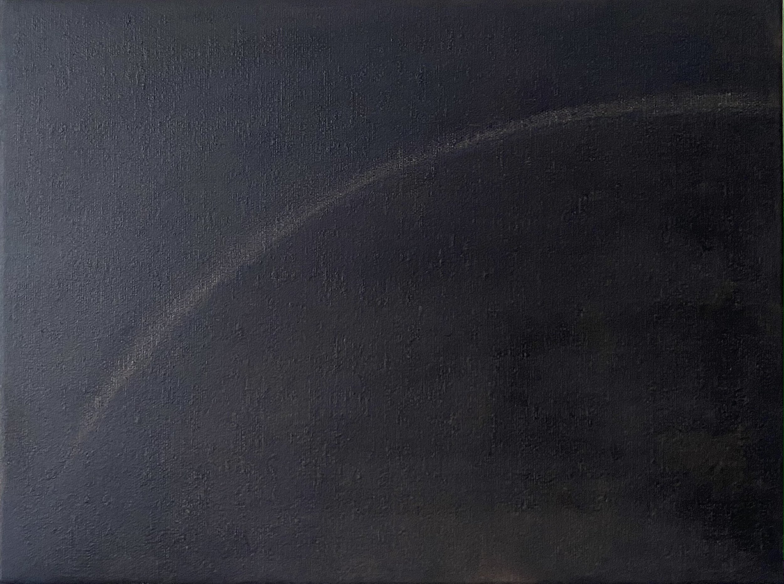 a rainbow in the dark night   oil on linen canvas , 15.5 x 12"