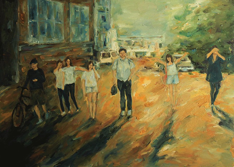 12:00 am  oil on canvas , 36 x 29"