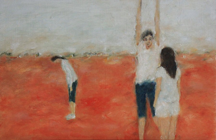 in the middle of the year  oil on panel , 16 x12"