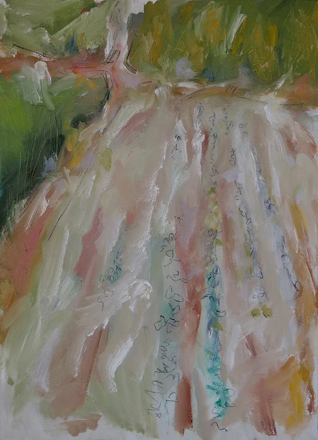 be myself  as I planted , oil on canvas , 9 x 13"