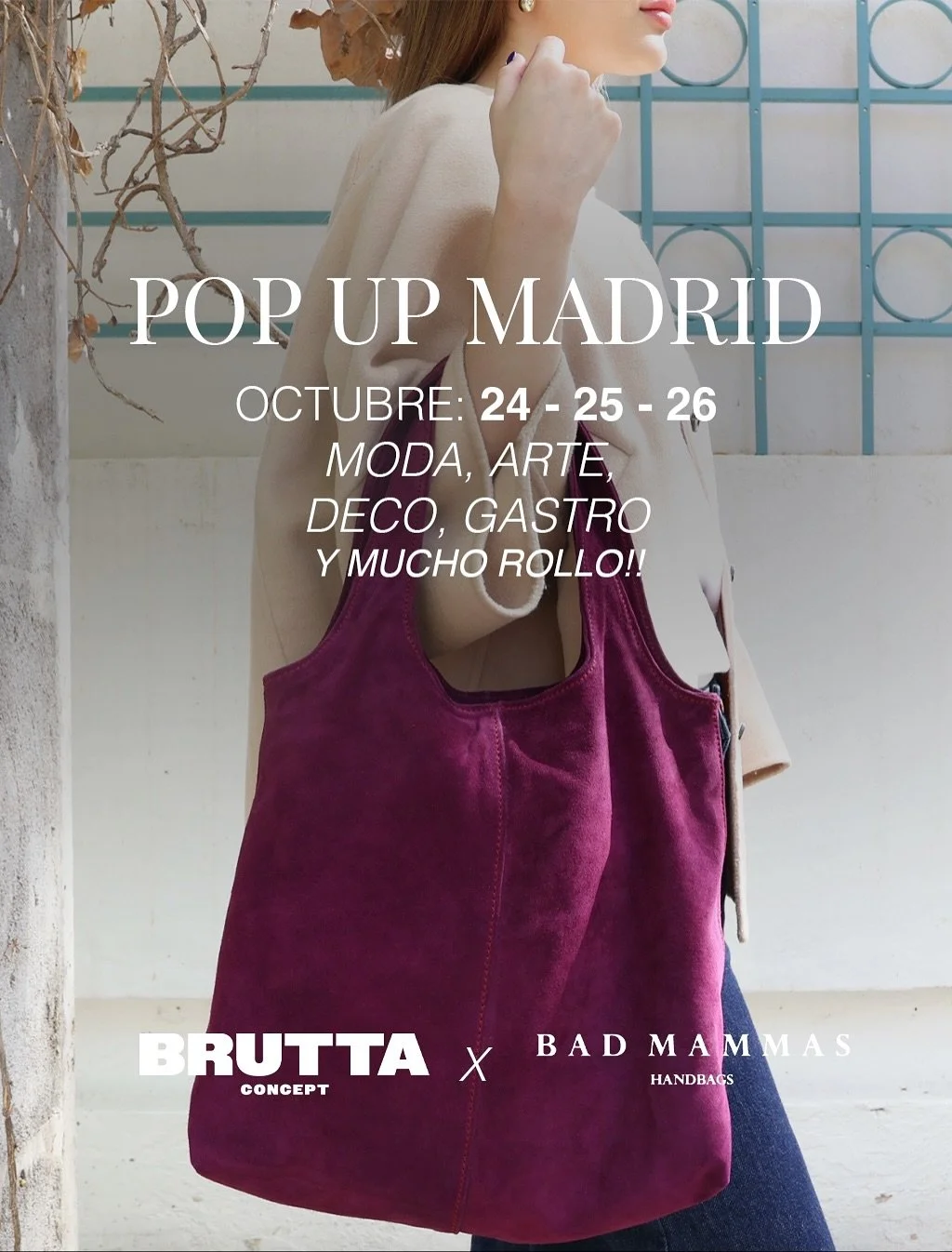 Este finde en Madrid… tenemos plan Bruttal 🔥
POP UP @badmammashandbags en @bruttaconcept ✨
Tres días, muchas marcas increíbles y nuestros bolsos más icónicos.
📅 24, 25 y 26 de octubre
📍 C/Jerónimo Quintan