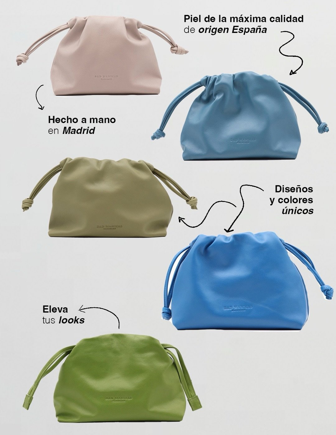 Hay bolsos con personalidad.
Y luego est&aacute; nuestro POUCH PIA.

Un dise&ntilde;o que hemos reinterpretado en nuevos colores que marcan tendencia.

Hecho a mano en Madrid con napa de cordero de origen espa&ntilde;ol, incre&iacute;blemente suave a