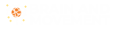 Logo for Brain and Movement with a brain illustration and interconnected nodes