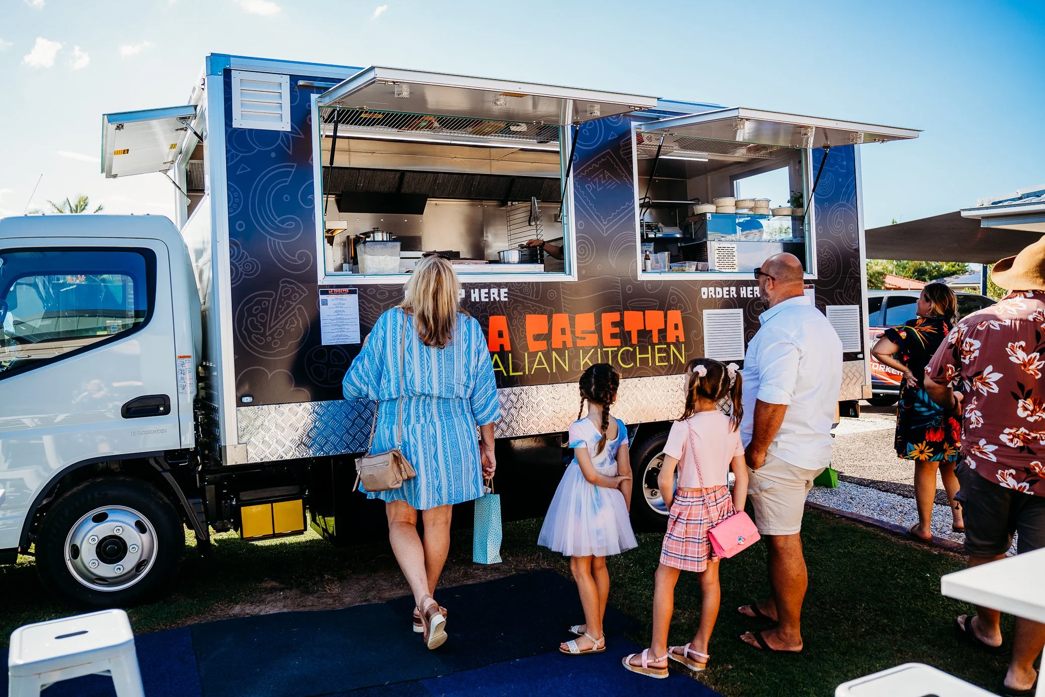 La Casetta food truck serving guests at an outdoor event