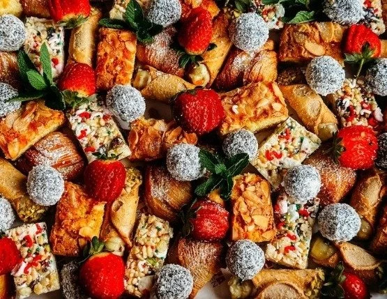 La Casetta Christmas petit fours with strawberries and rum balls