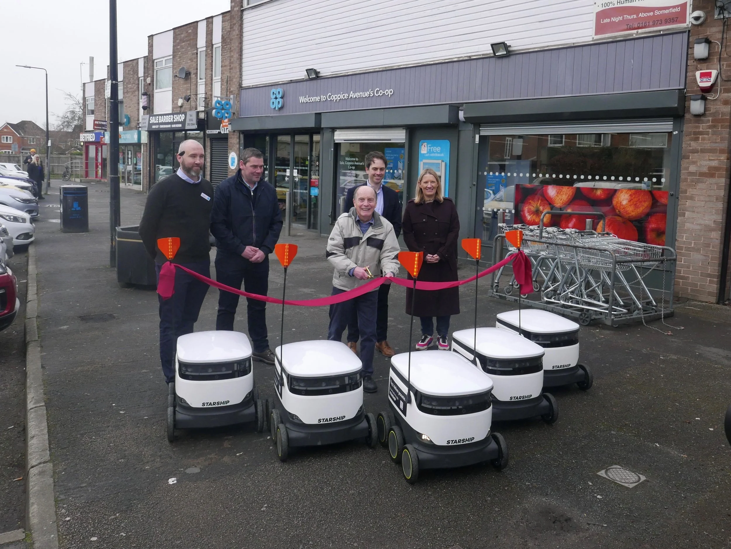 Robots have officially rolled into Sale to bring grocery delivery to residents