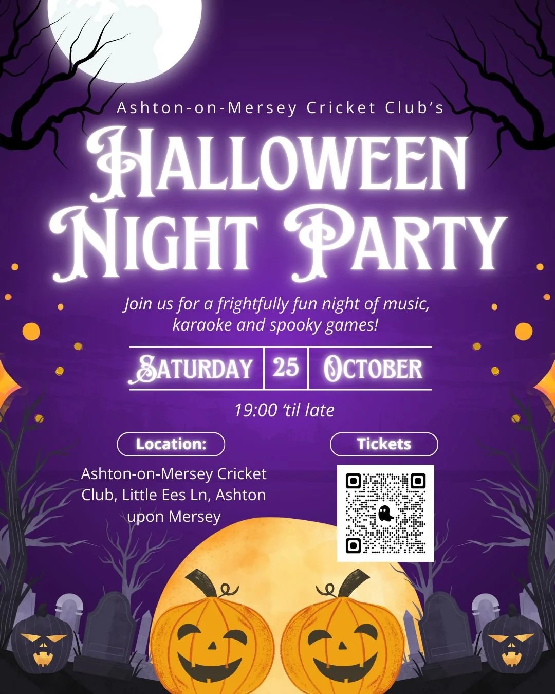 Halloween Night Party at Ashton-on-Mersey Cricket Club