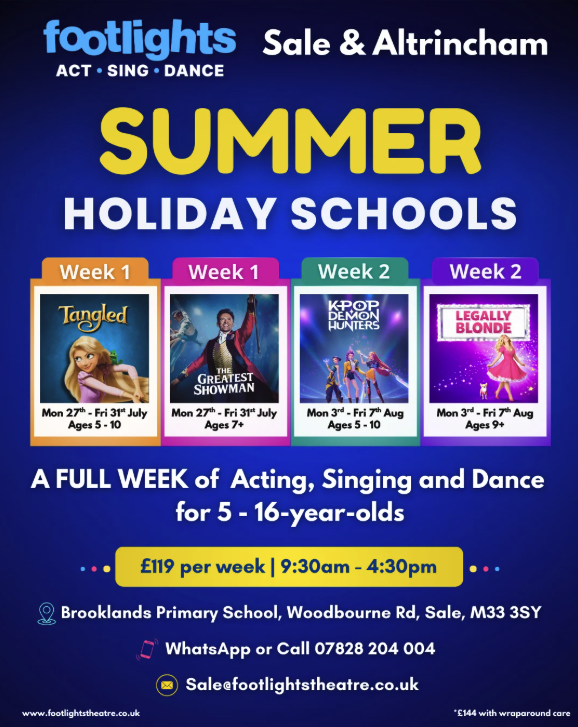Footlights Sale summer camp 2026 poster