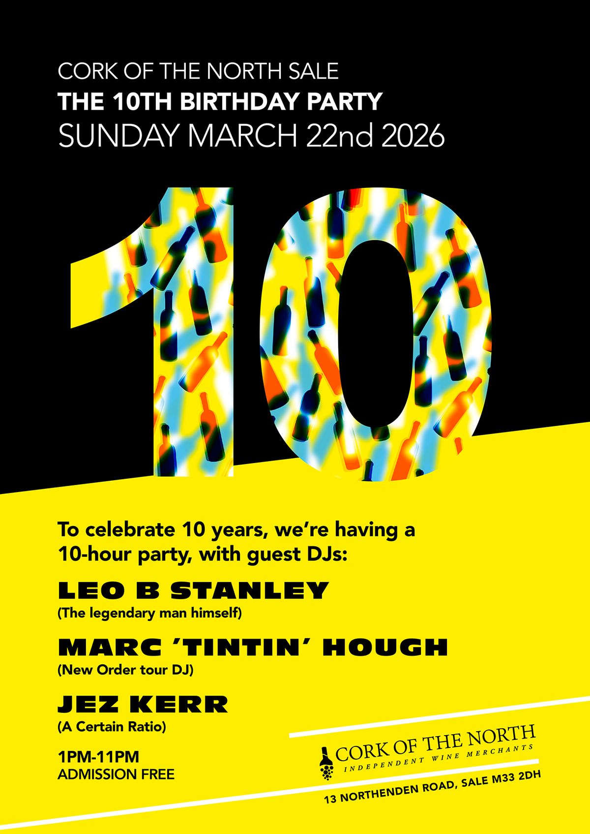 Cork of the North Sale 10th birthday party poster