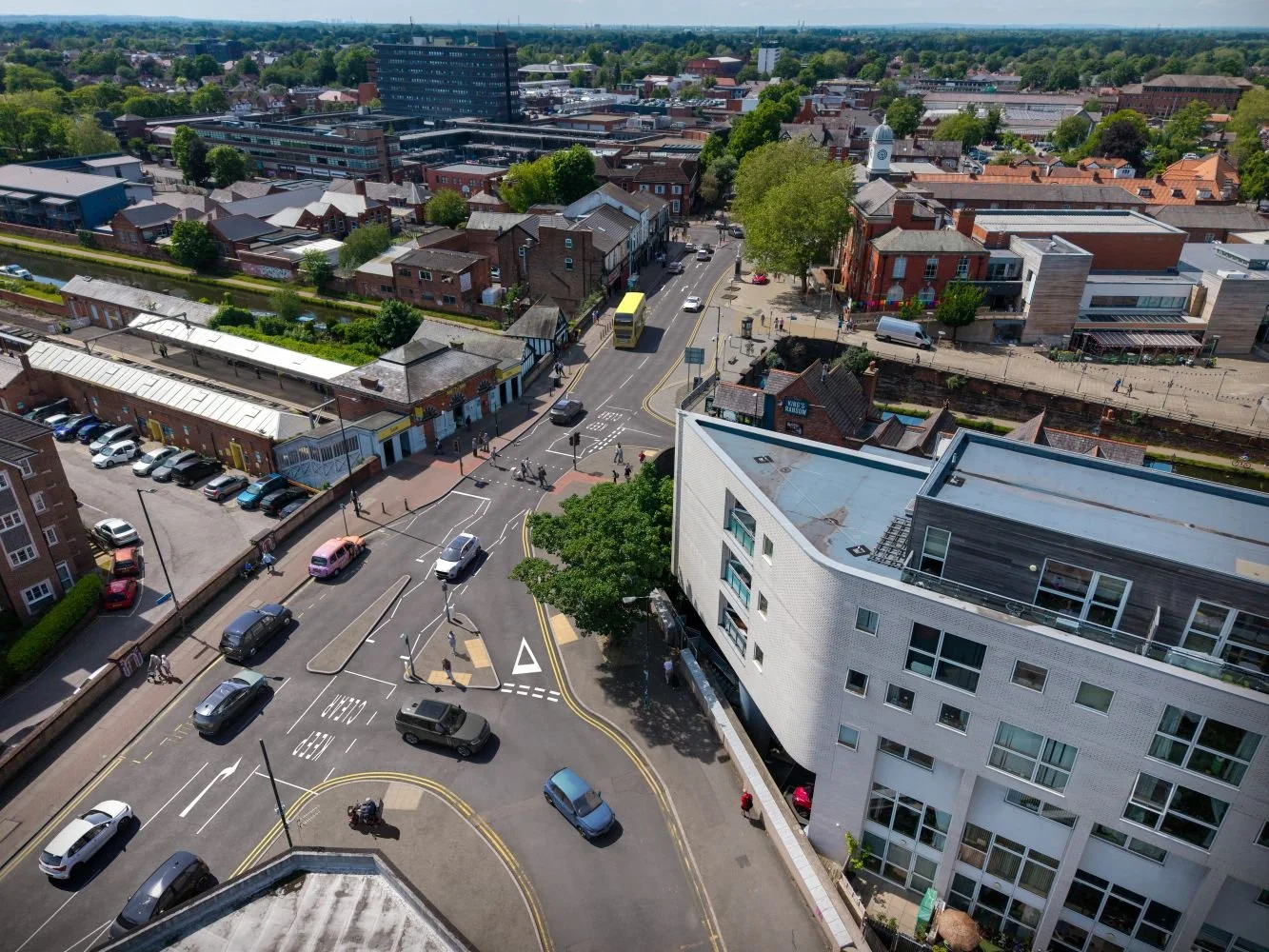 Sale Town Centre Improvement Project Drone View