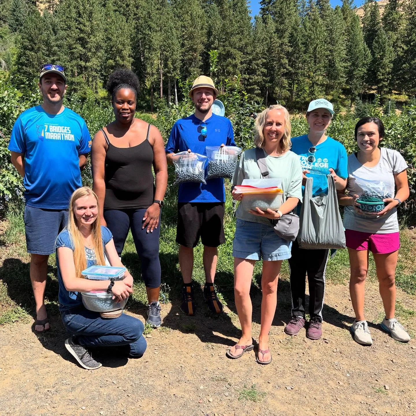 Over 40 lbs of blueberries picked collectively. Good organic times. Thanks Klicker Blueberry Farm! 🫐  #ConvergeWallawalla #UpperColumbiaConference #wallawallayoungadults #klickerblueberryfarm