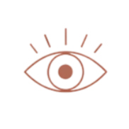 Stylized eye icon with radiating lines
