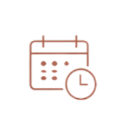 Calendar with a clock symbol