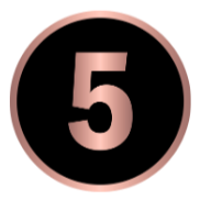 Number five displayed in a circular design with a black background and pink border