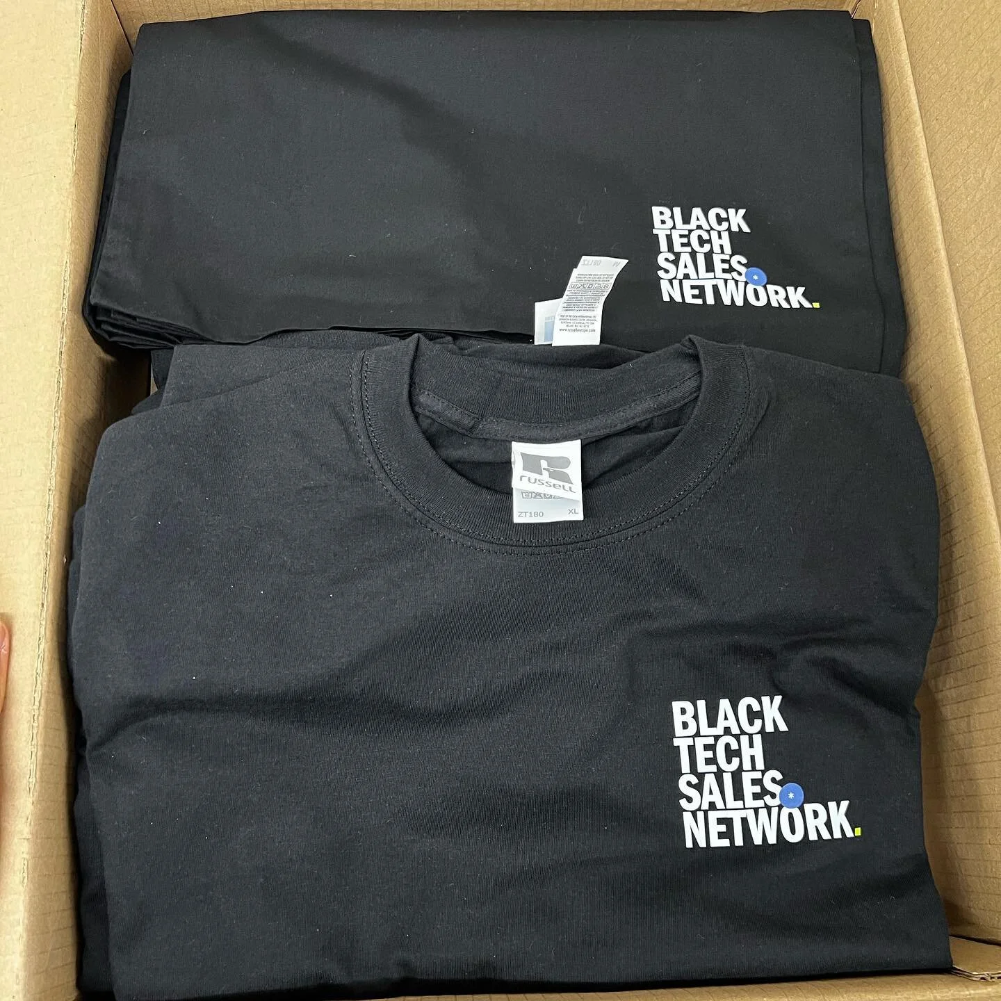 T-shirts and Tote bags for @blacktechsalesnetwork 

Thanks for choosing us guys!