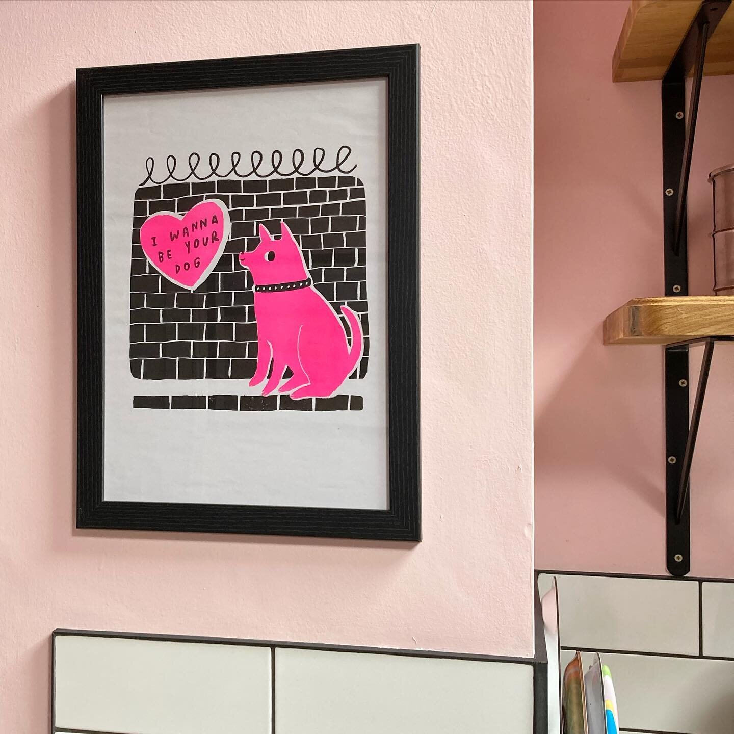 I wanna be your dog riso framed in @shorrrn &amp; @kate_oh_see &lsquo;s beautiful home