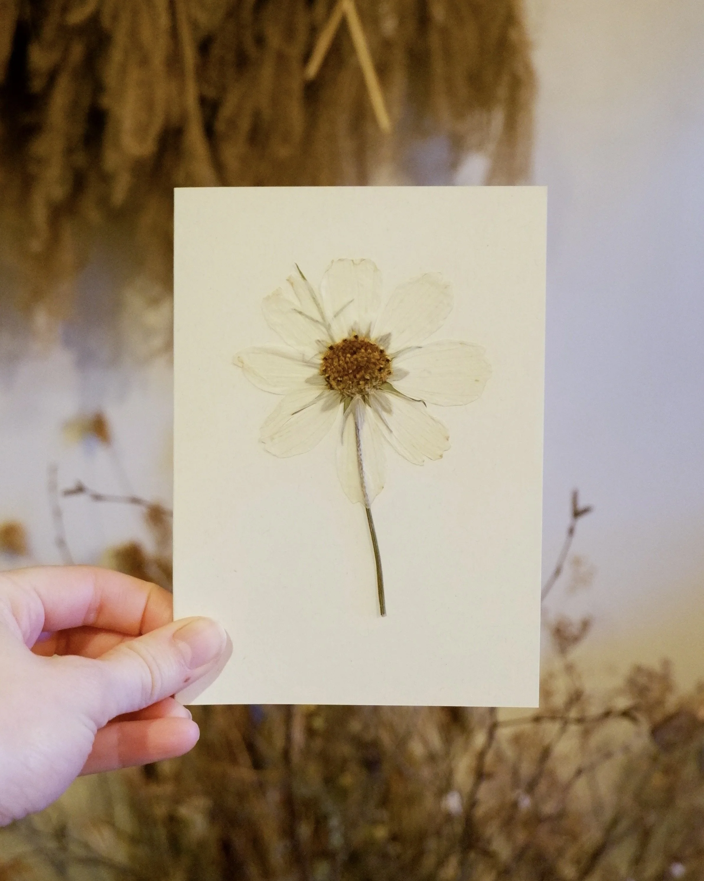 Cottage Garden Pressed Flower Card