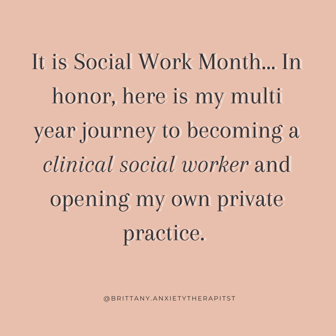 It is social work month! In honor, I mapped out my own journey. It was a long road, but I wake up everyday feeling happy i chose the career path I am on. Don't get me wrong... I get the &quot;I don't want to get out of bed&quot; days or days where th