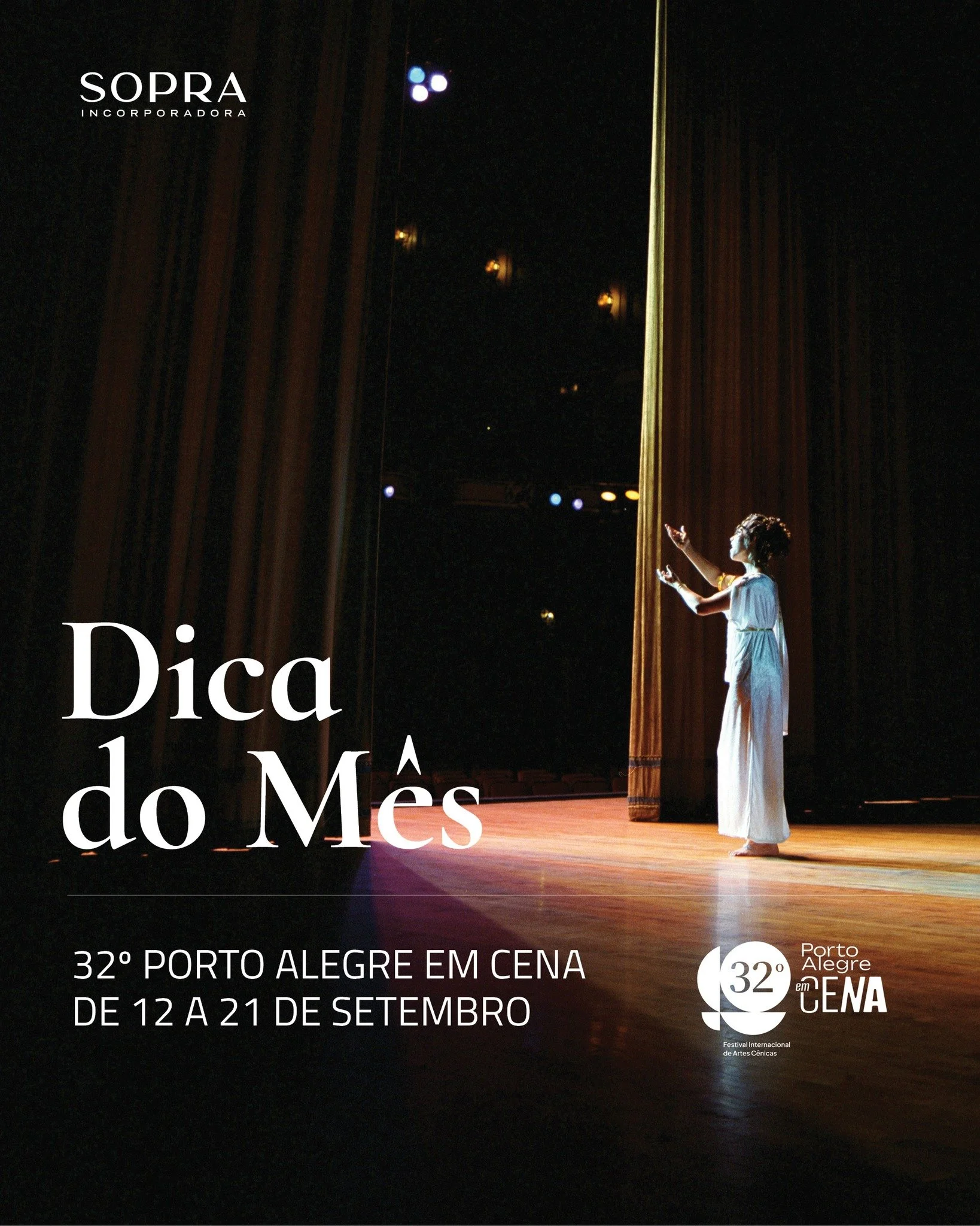 Em setembro, a nossa cidade recebe o 32&ordm; Porto Alegre em Cena, festival internacional de artes c&ecirc;nicas que ao longo dos anos conquista e encanta o p&uacute;blico porto-alegrense com sua programa&ccedil;&atilde;o de espet&aacute;culos rigor