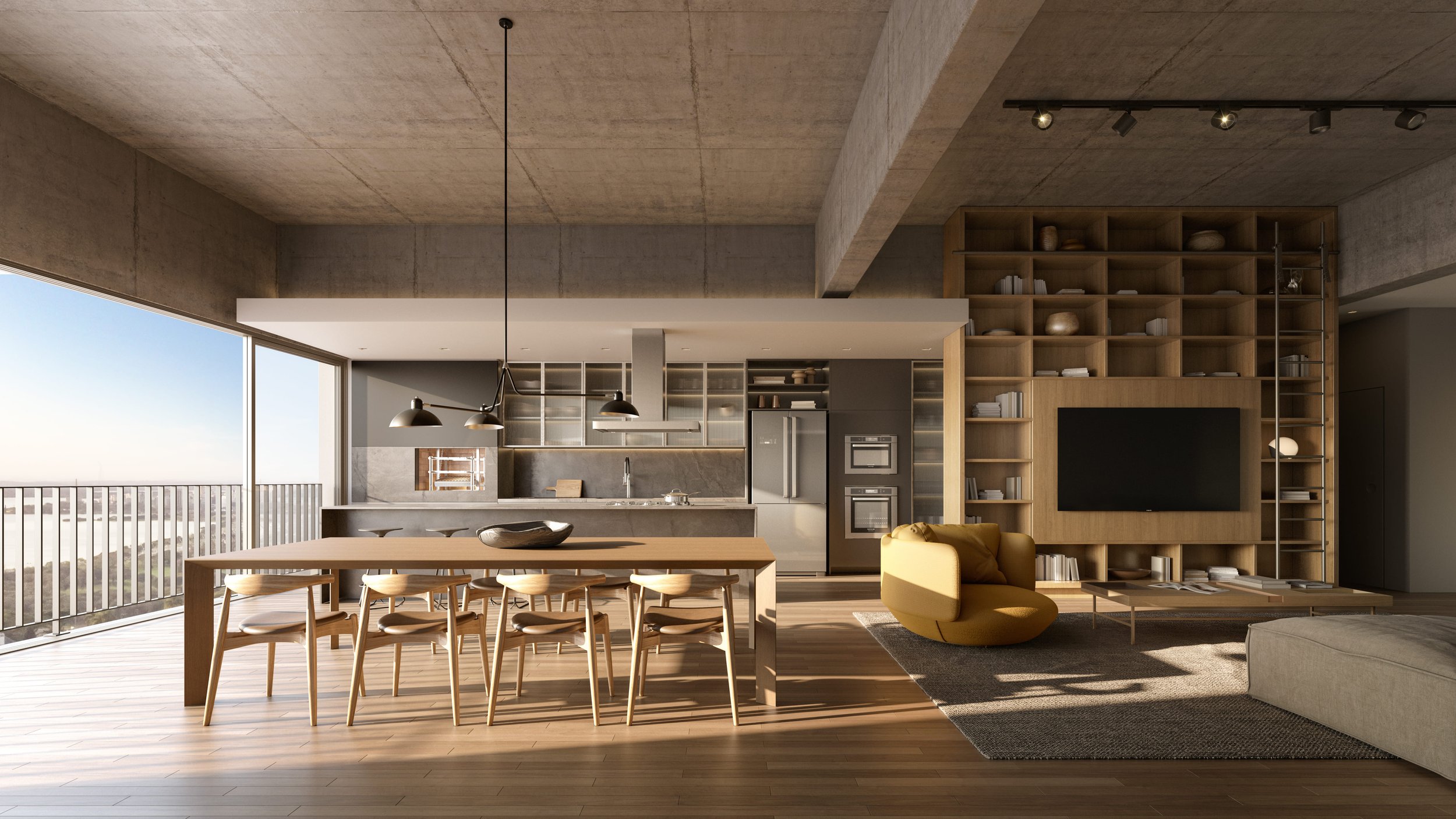 Living Apartamento 3 Suítes