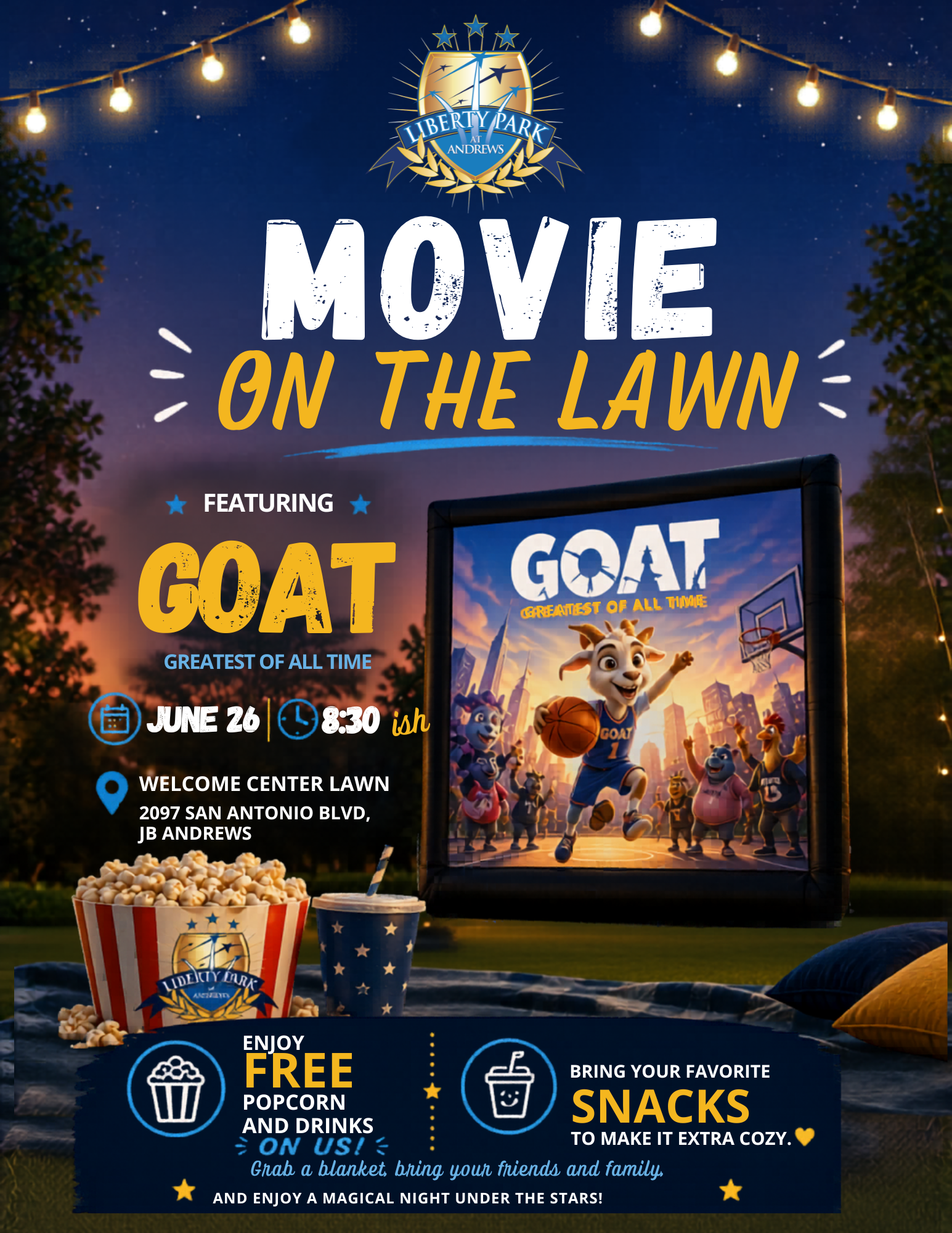 Movie on the Lawn....GOAT
