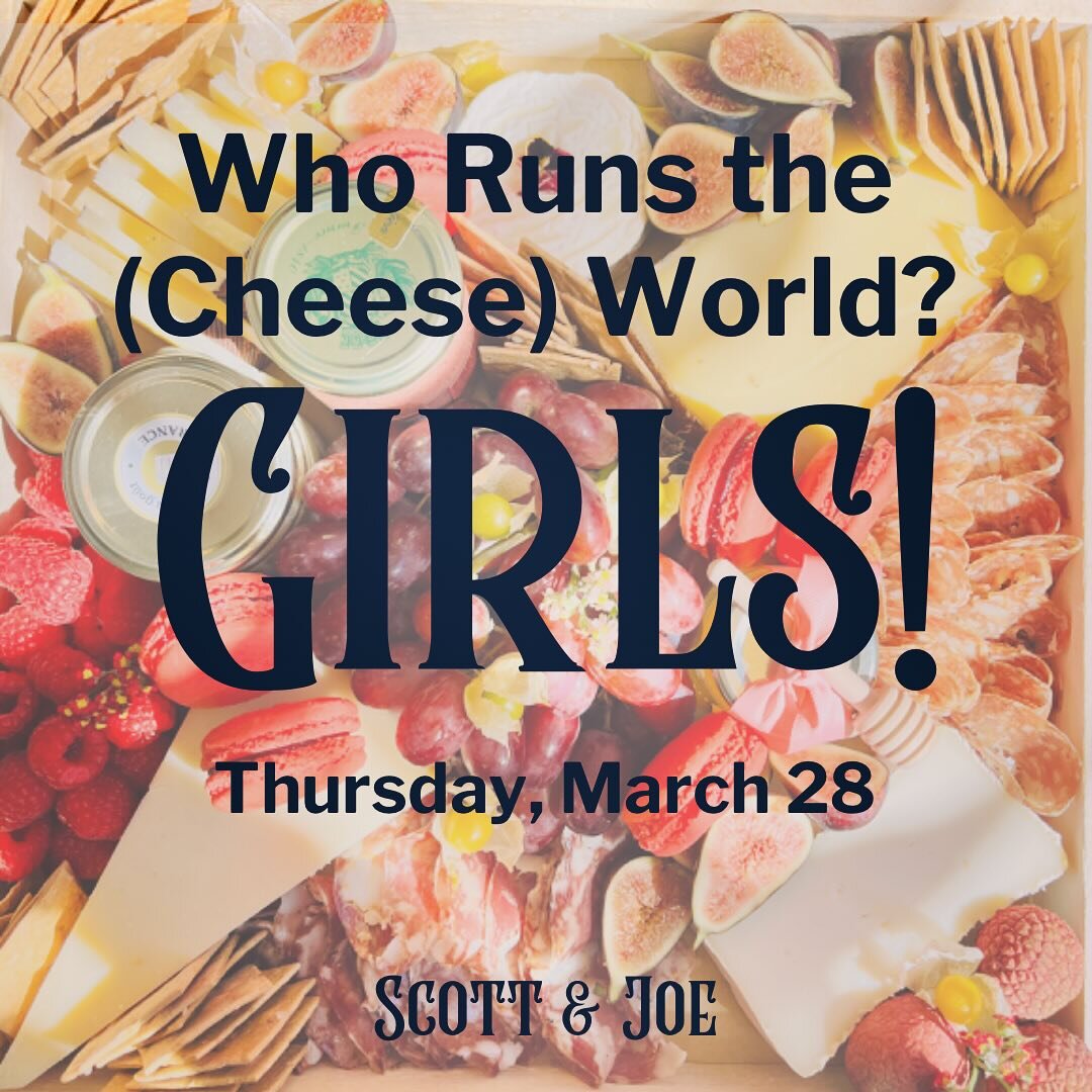 Announcing our Spring Cheese Classes &ndash; book your tickets now before they are gone! Link in bio for all.
&nbsp;
Who Runs the (Cheese) World? Girls!
Thursday, March 28 | 6:30-8pm
We celebrate women&rsquo;s history month with five cheeses and four