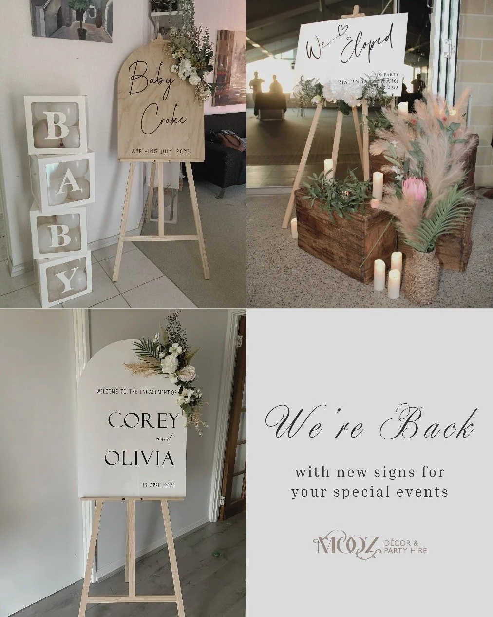 We're back! ✨

​It's been a little while since we've popped up on your feed, but we're so excited to let you know we're back and ready to style your celebrations! 🎉

​We now have even more to choose from:
🎂 Birthday Signs &ndash; milestone moments 