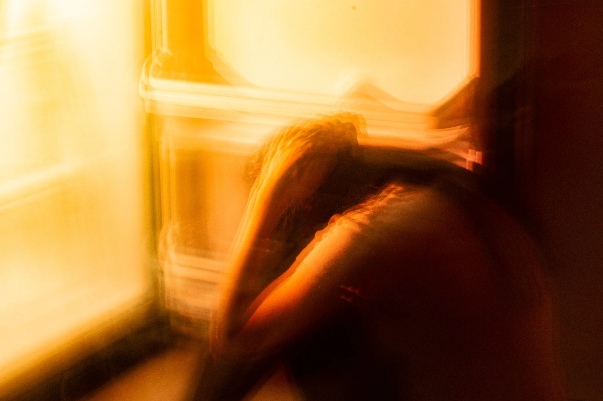 Pressed on the cold metal waiting for the shaking to stop. The raw, involuntary tremors of a body trying to survive the aftermath of a nightmare.