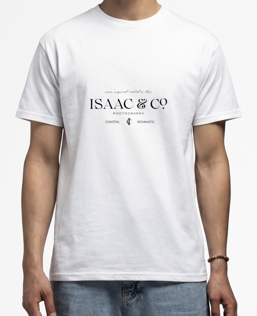 t-shirt, white w/ black logo