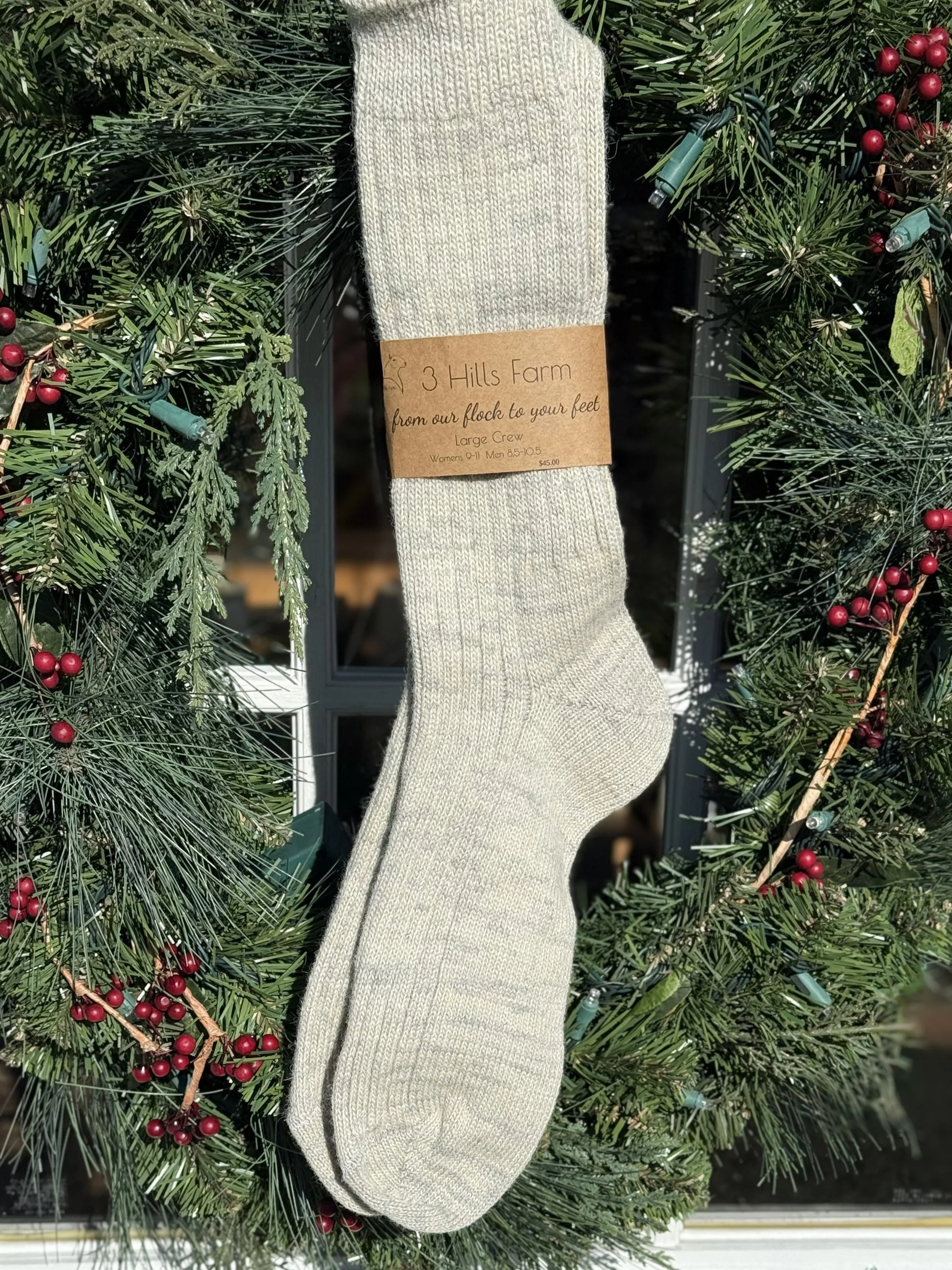 Wool Crew Socks (Gray)