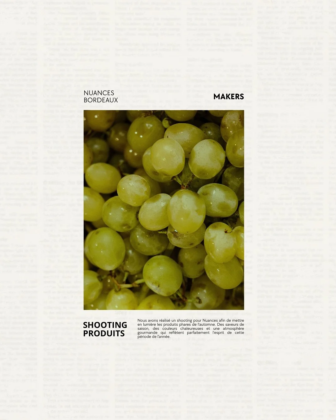 🍐🍇 Ambiance automnale chez Nuances : on a imaginé un shooting sur-mesure pour sublimer leur nouvelle sélection de saison : poires, grappes de raisin et une palette de tons chauds qui reflètent parfaitement l’esprit de la