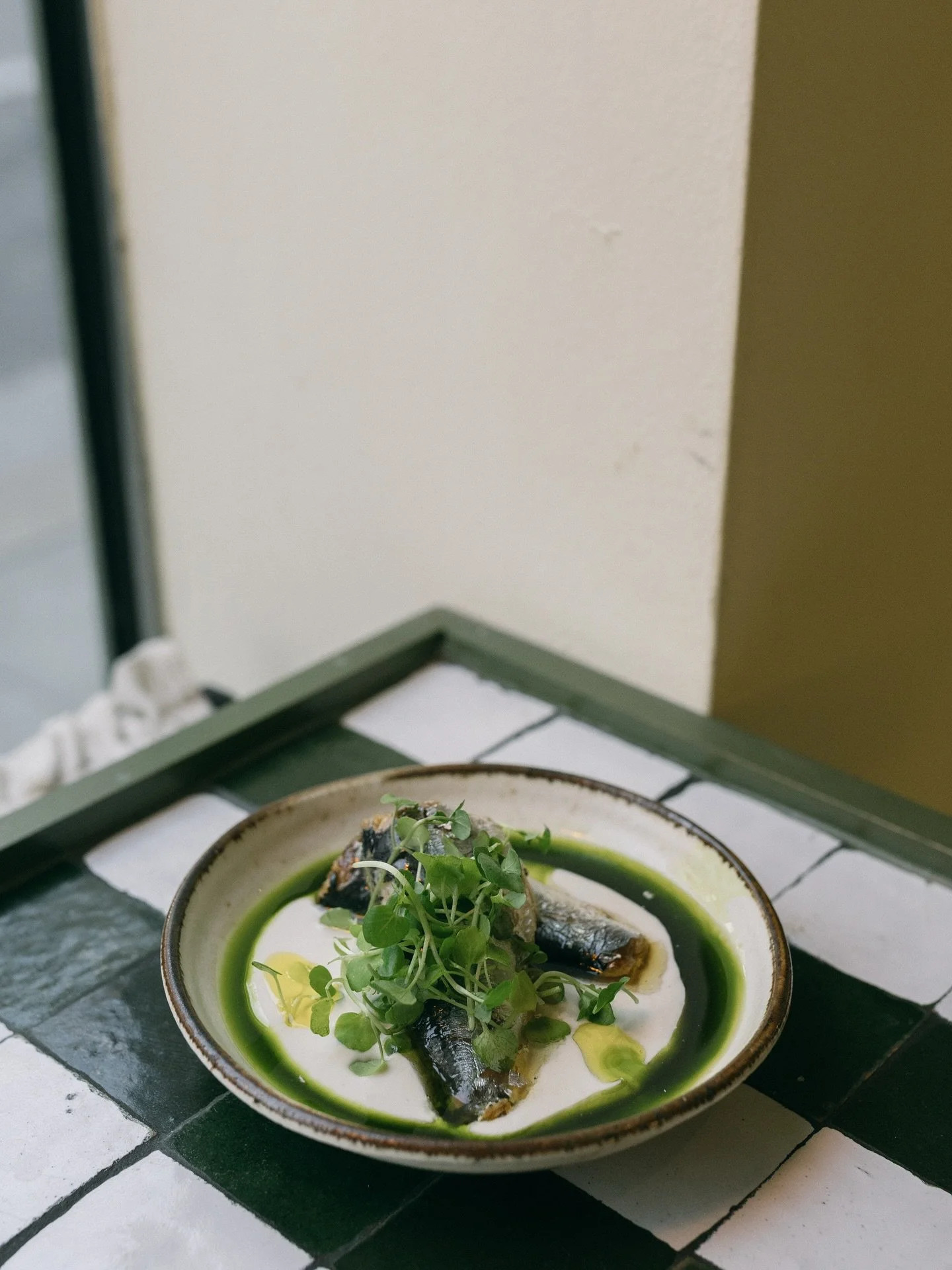 our new menu is here! find the sardines, coconut ajo blanco and herb oil on both the brunch and evening menu