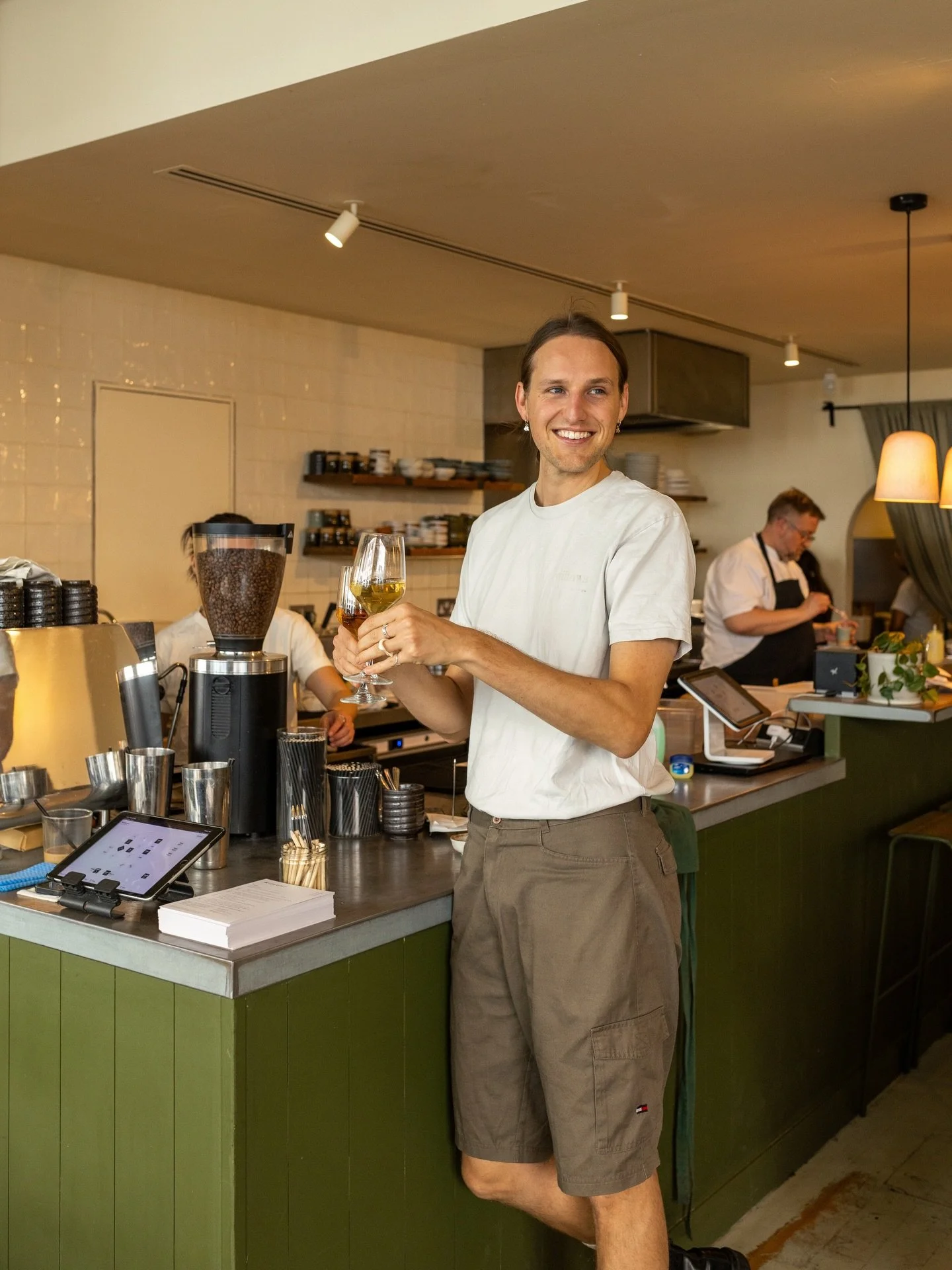 patrick serving looks, and wine - we&rsquo;re open for a glass every evening from wednesday to sunday