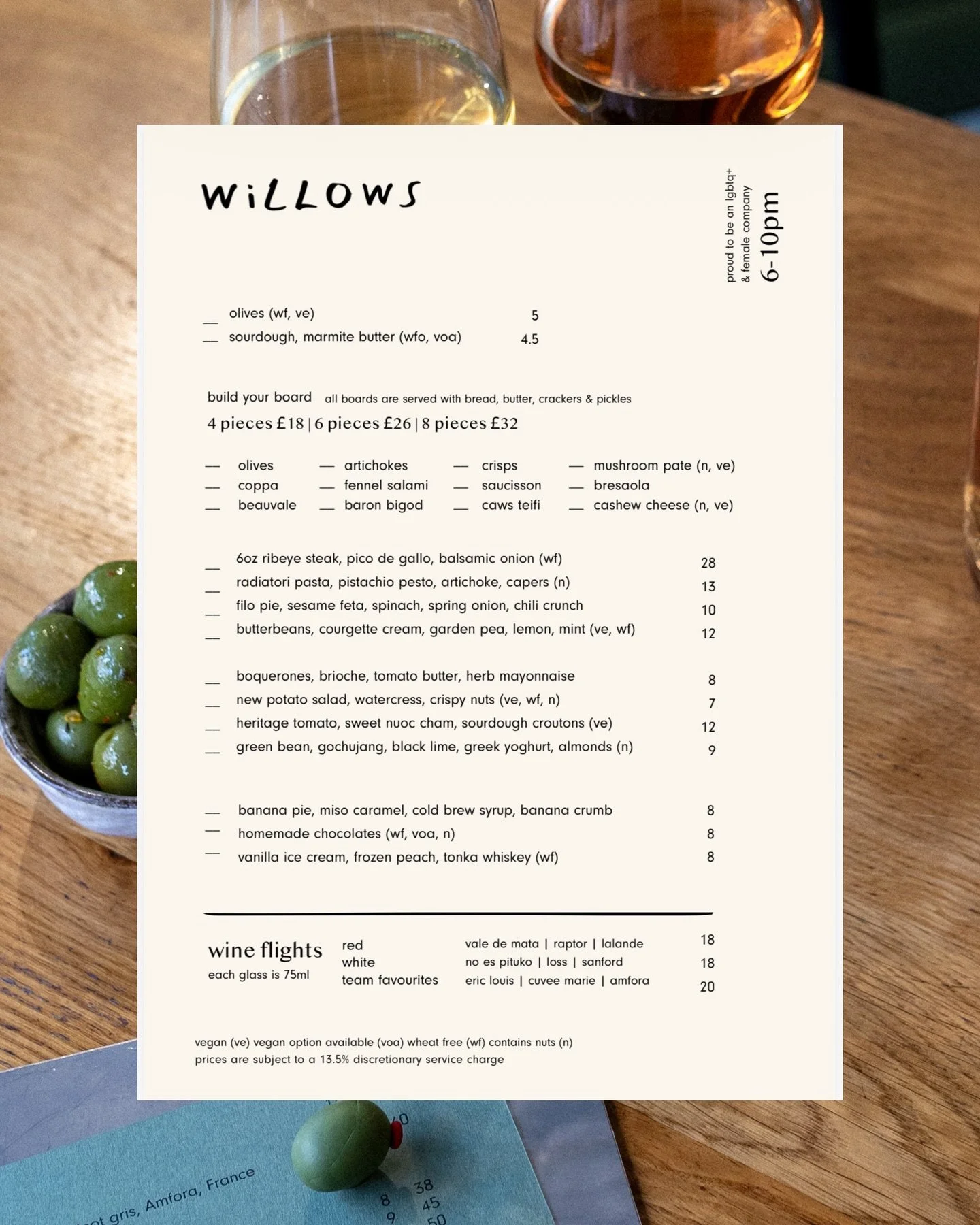 new evening menu launching this wednesday