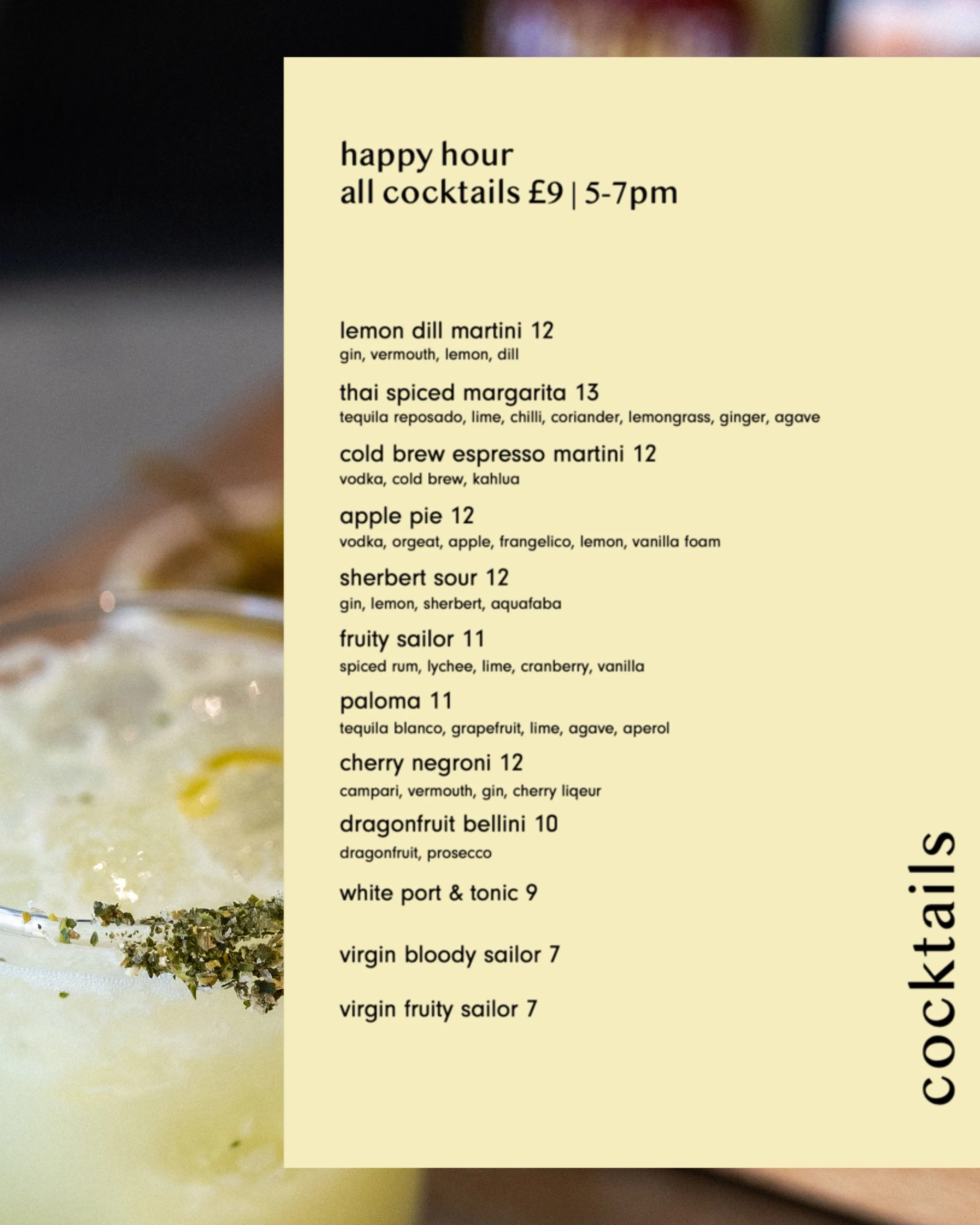 new and improved, introducing the willows cocktail menu