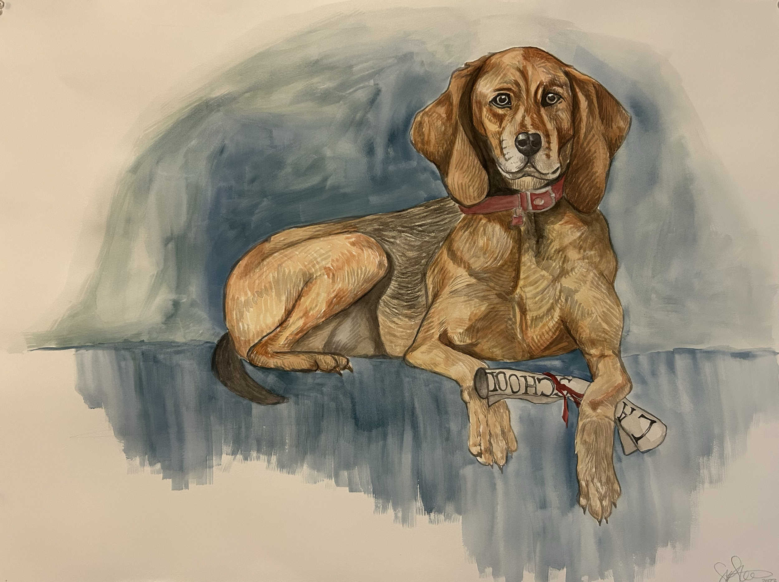 Juris Doctor, watercolor. 