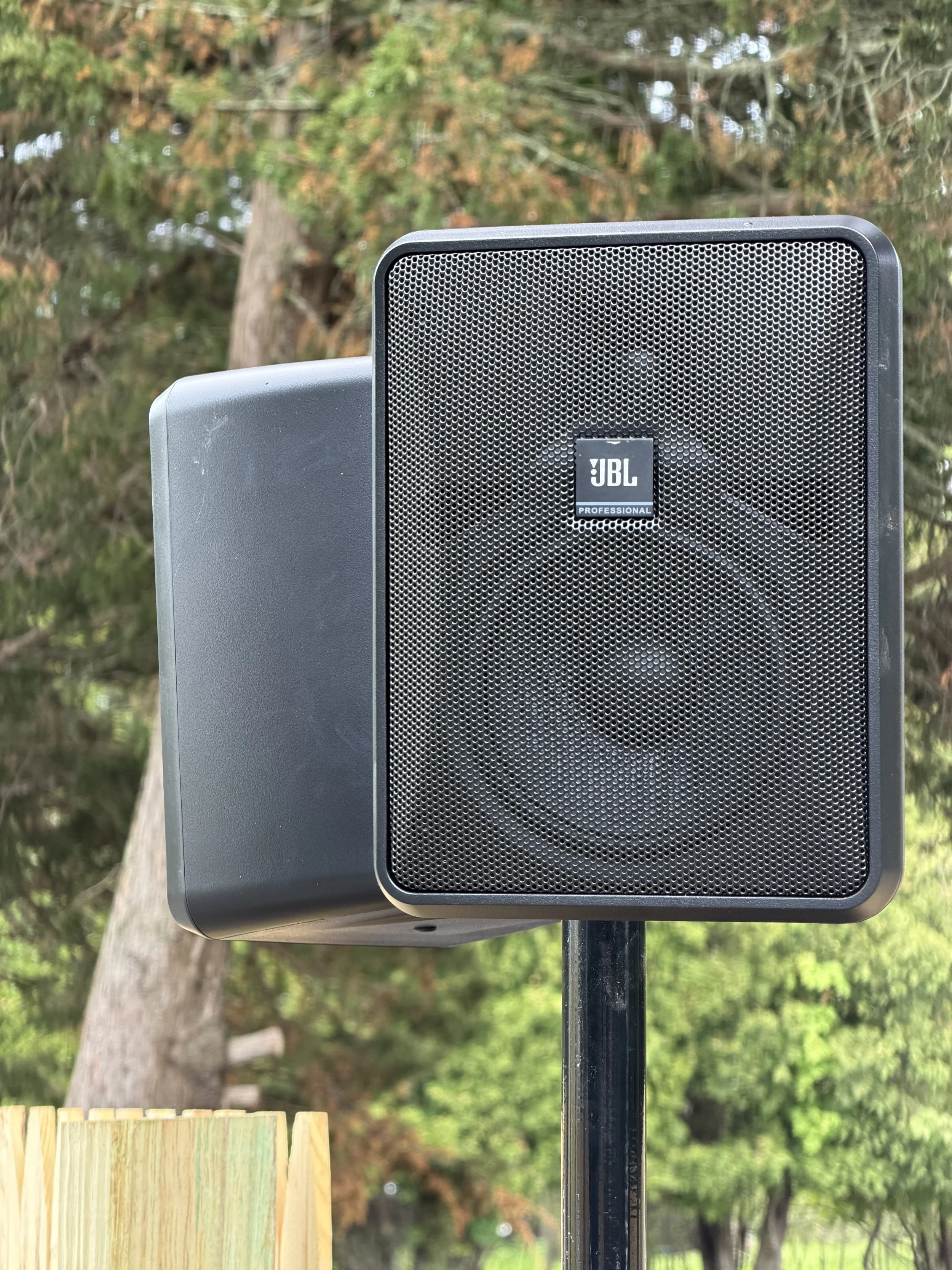 pole mounted JBL Control 25s