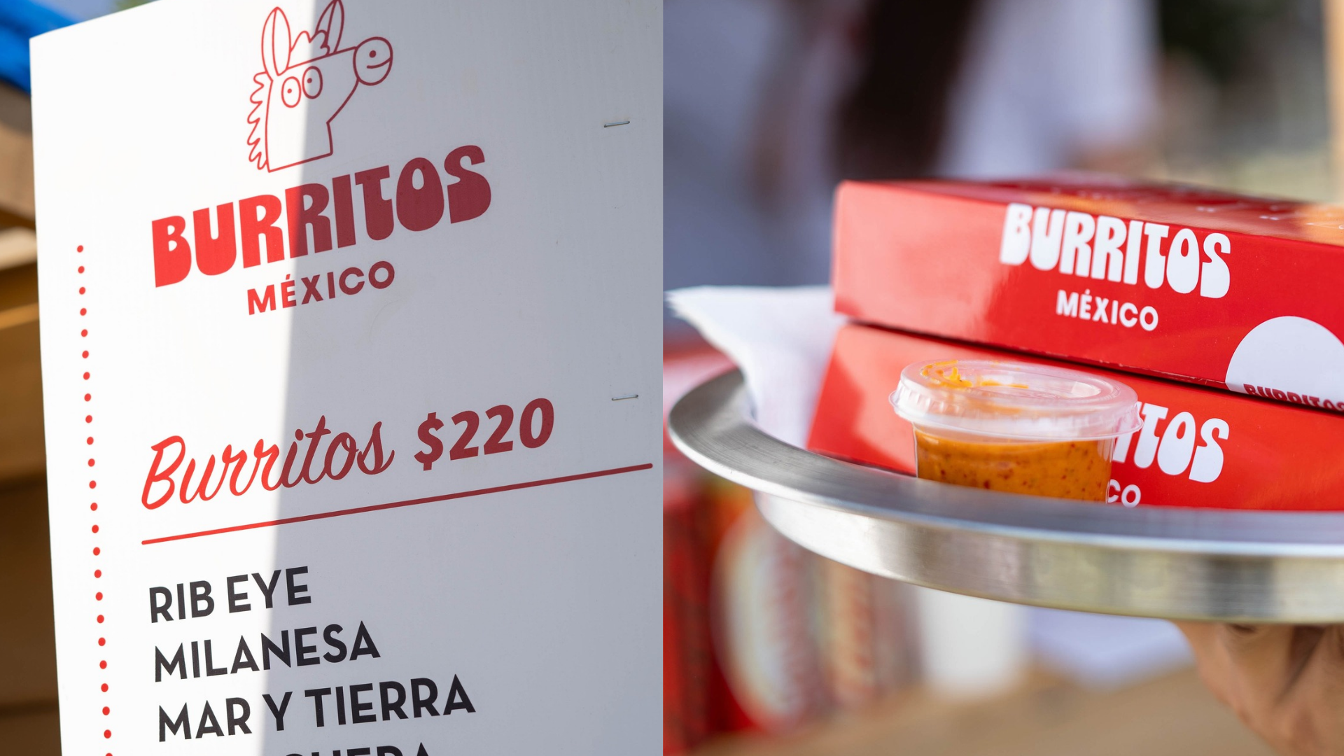 Burritos México graphic elements and typography