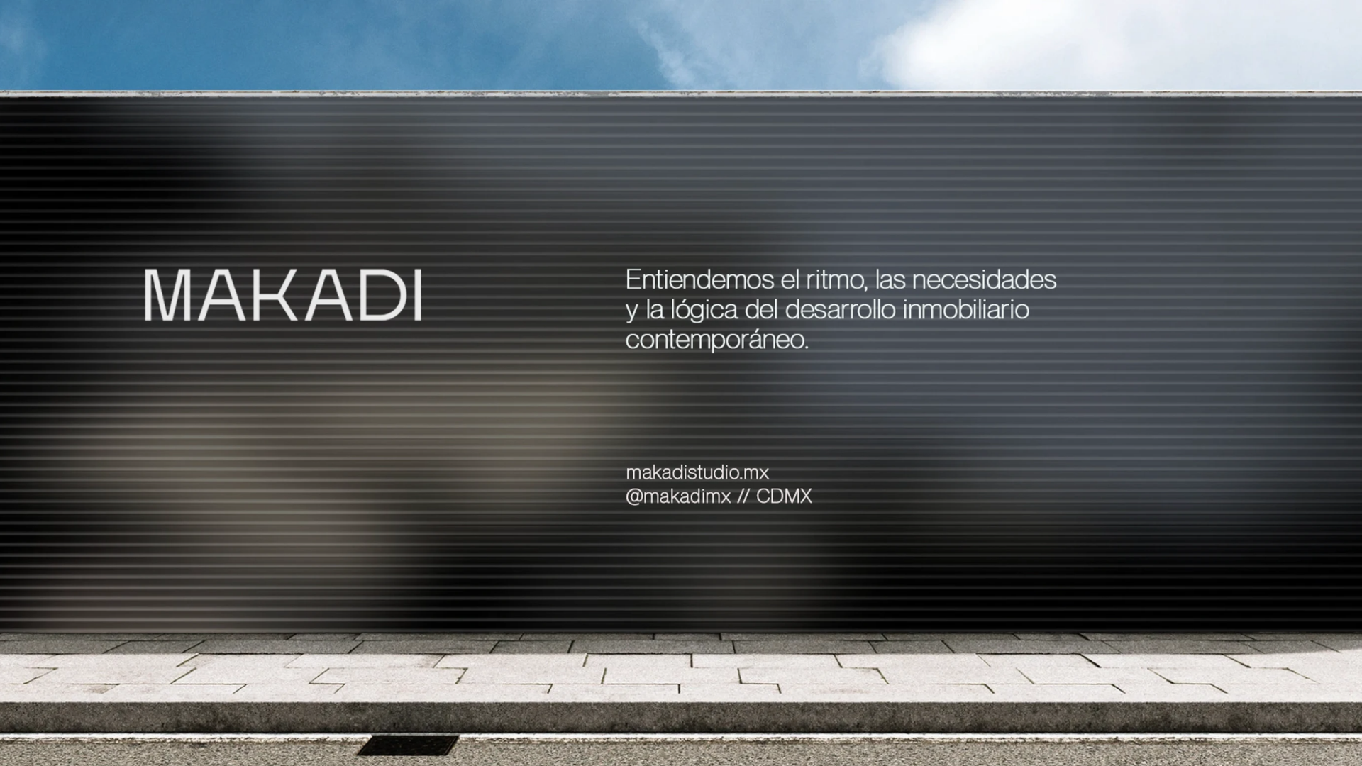 Makadi Studio presentation slide with brand message for real estate developers