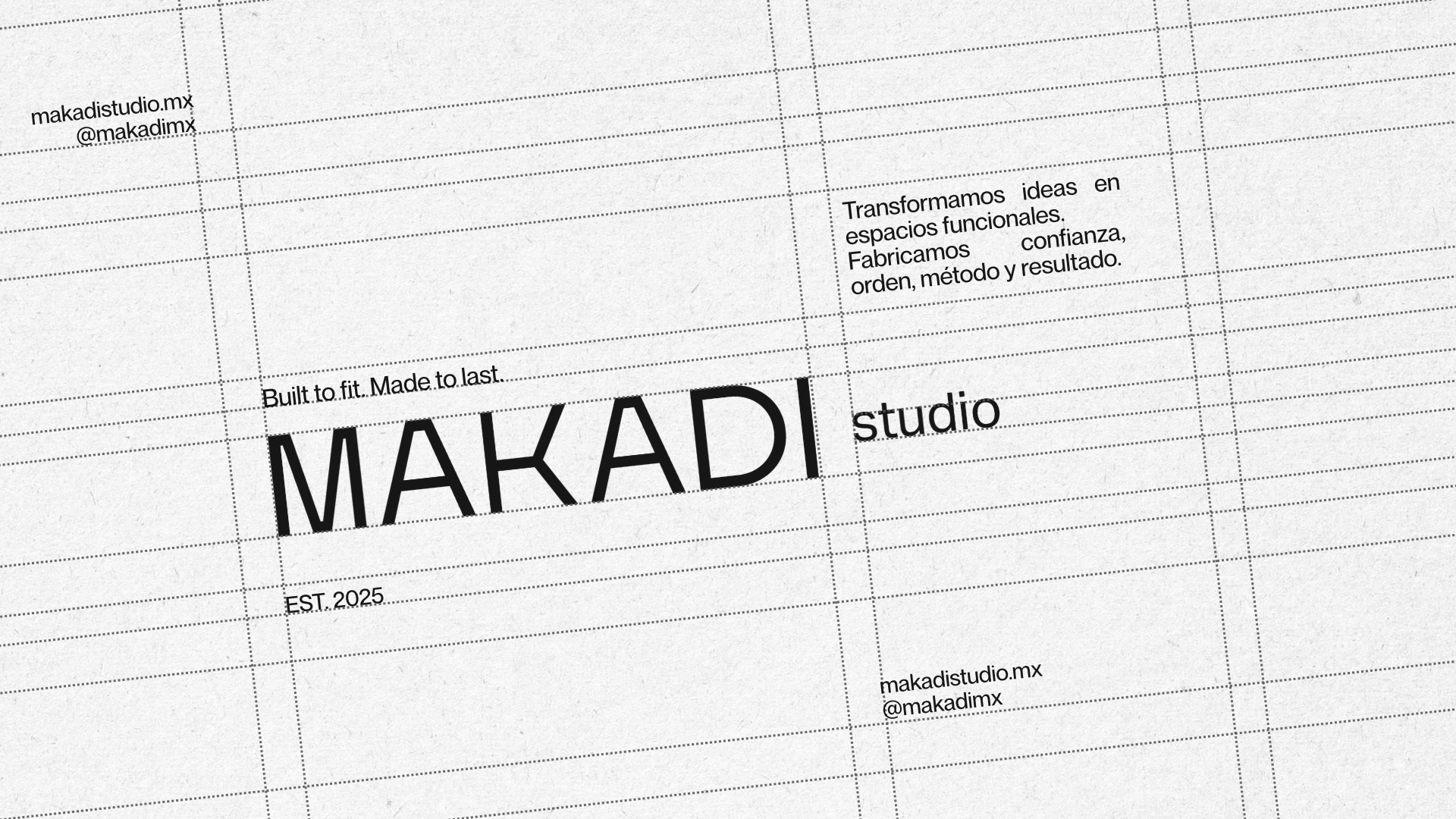 Makadi Studio poster with the tagline Built to fit. Made to last.